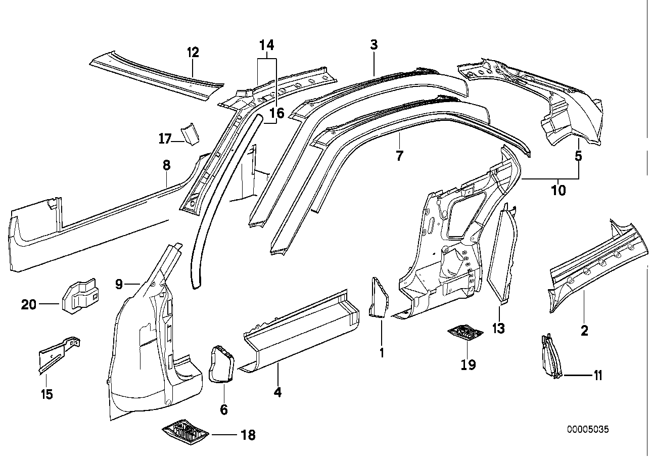 Genuine BMW 41118123254 E31 Bracket Covering Wheel Housing Fr. Right (Inc. 840i, 840Ci & 850Ci)