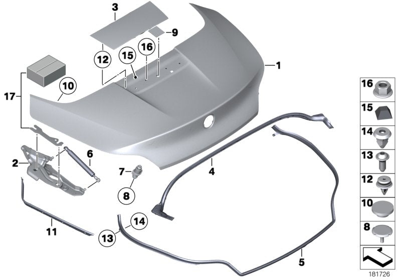 Genuine BMW 51137252843 E89 Cover, Stop Lamp GRUNDIERT (Inc. Z4 28i, Z4 18i & Z4 30i)