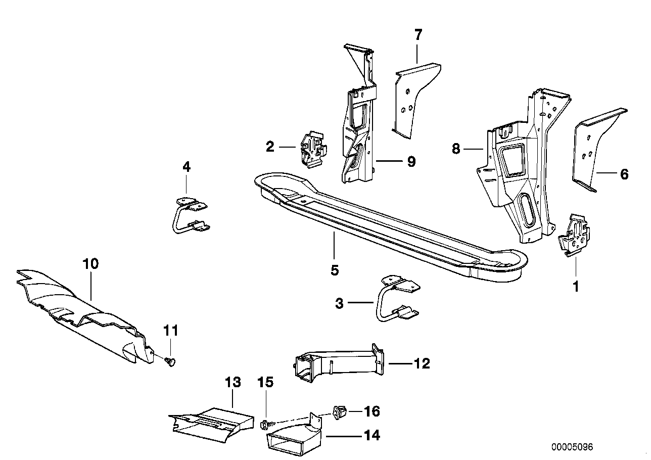 Genuine BMW 41141958041 E32 Support Bumper Bracket Left (Inc. 740iL, 730iL & 750iLS)