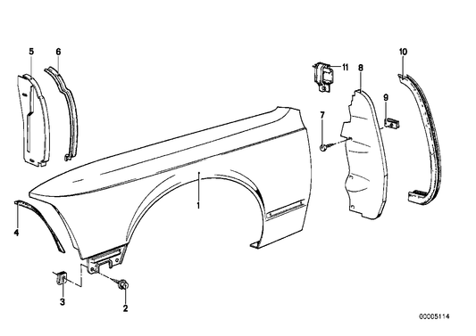 Genuine BMW 41351852350 E23 Side Panel, Front Right (Inc. 735i, 730 & 728)