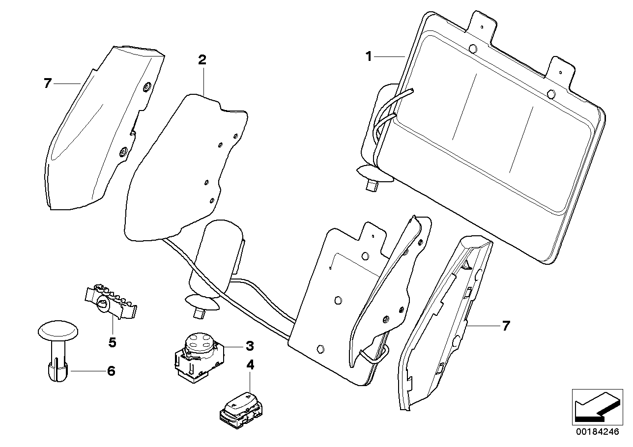 Genuine BMW 52109113361 E93 Backrest Width Adjustment (Inc. 325d, 335is & 320i)