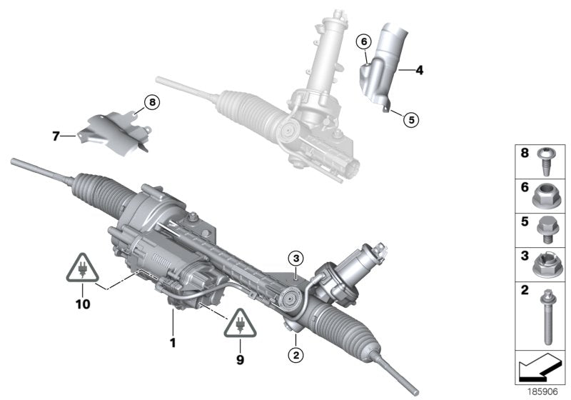 Genuine BMW 32106872478 E91 E92 E88 Exch. Steering Box, Electr. (Inc. X1 20d ed, 120d & 116d)