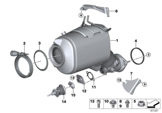Genuine BMW 18307812172 E71 E90 E70 Isa Screw M6X12 (Inc. X5)