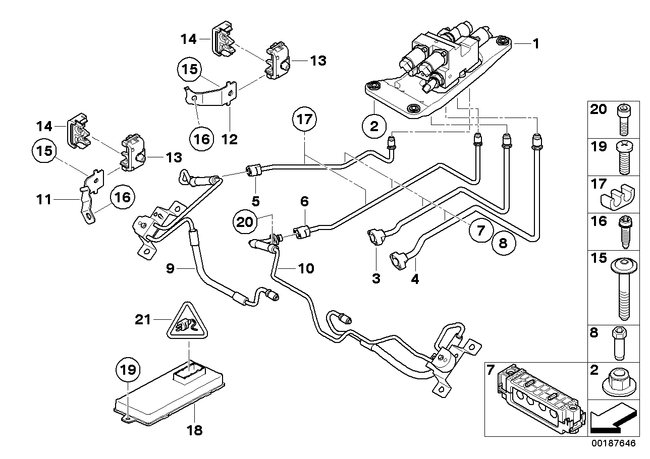 Genuine BMW 37136783673 E70 F16 Pressure Line, Valve Block M14X1,5 (Inc. X5)