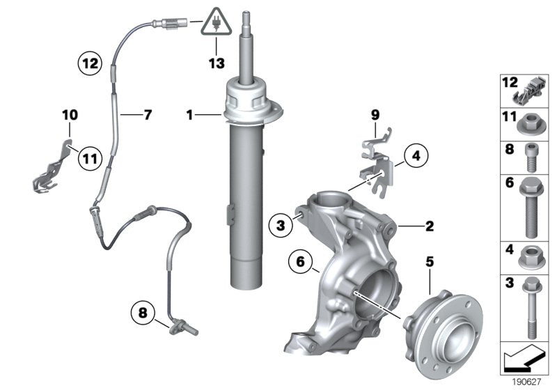 Genuine BMW 31316784917 E89 Left Front Spring Strut (Inc. Z4 23i, Z4 18i & Z4 20i)