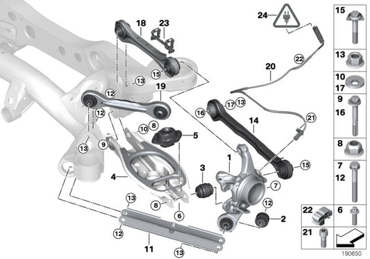 Genuine BMW 33326783653 E90 E91 Wheel Carrier, Rear Left (Inc. 325i, 328i & 320d)