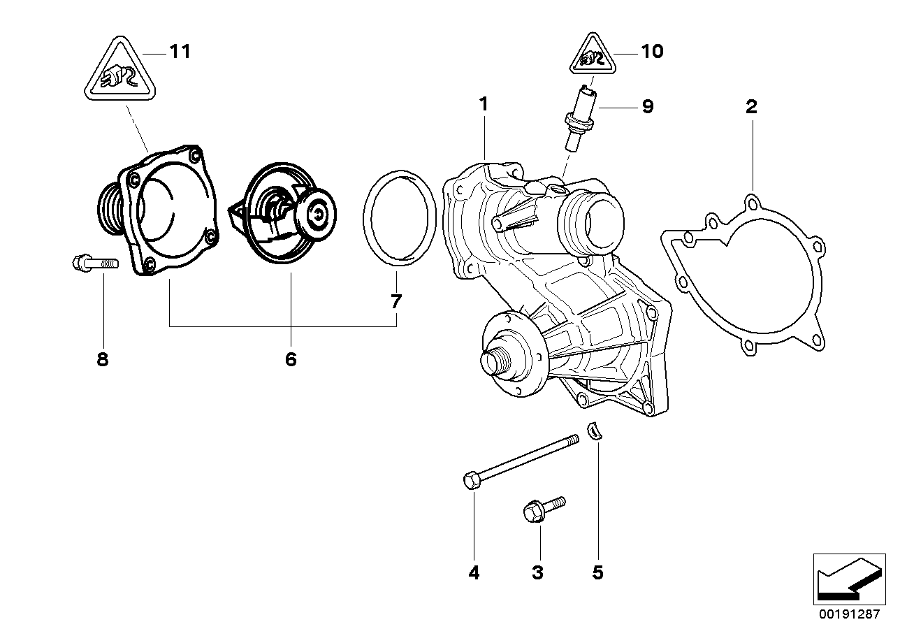 Genuine BMW 11510393340 E38 E31 E39 Coolant Pump, Mechanical (Inc. 735i, 540i & 840Ci)