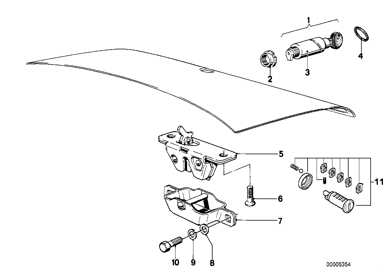 Genuine BMW 51241870607 E23 Trunk Lid Lock With Key (Inc. 745i, 728iS & 733i)