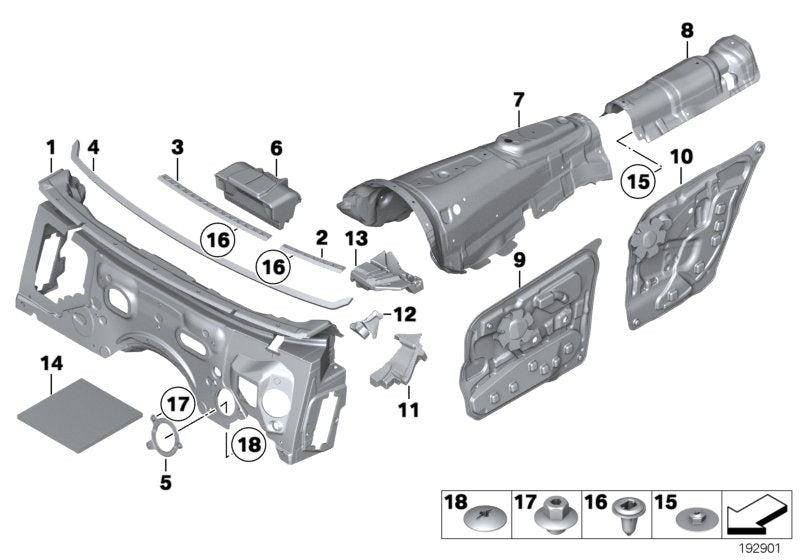 Genuine BMW 51487261262 Sound Insulating Door Rear Right (Inc. 535i, 530d 155kW & 535iX)