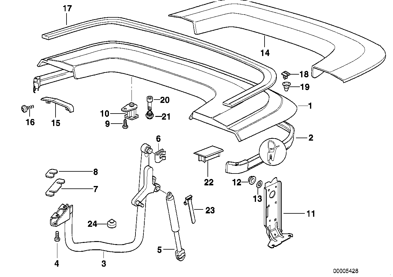 Genuine BMW 51178197895 E36 Vinyl Cover F Folding Top Flap SCHWARZ (Inc. M3, 318i & 328i)