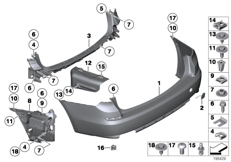 Genuine BMW 51127201215 Guide, Center Rear (Inc. 535d, 550iX & 550i)
