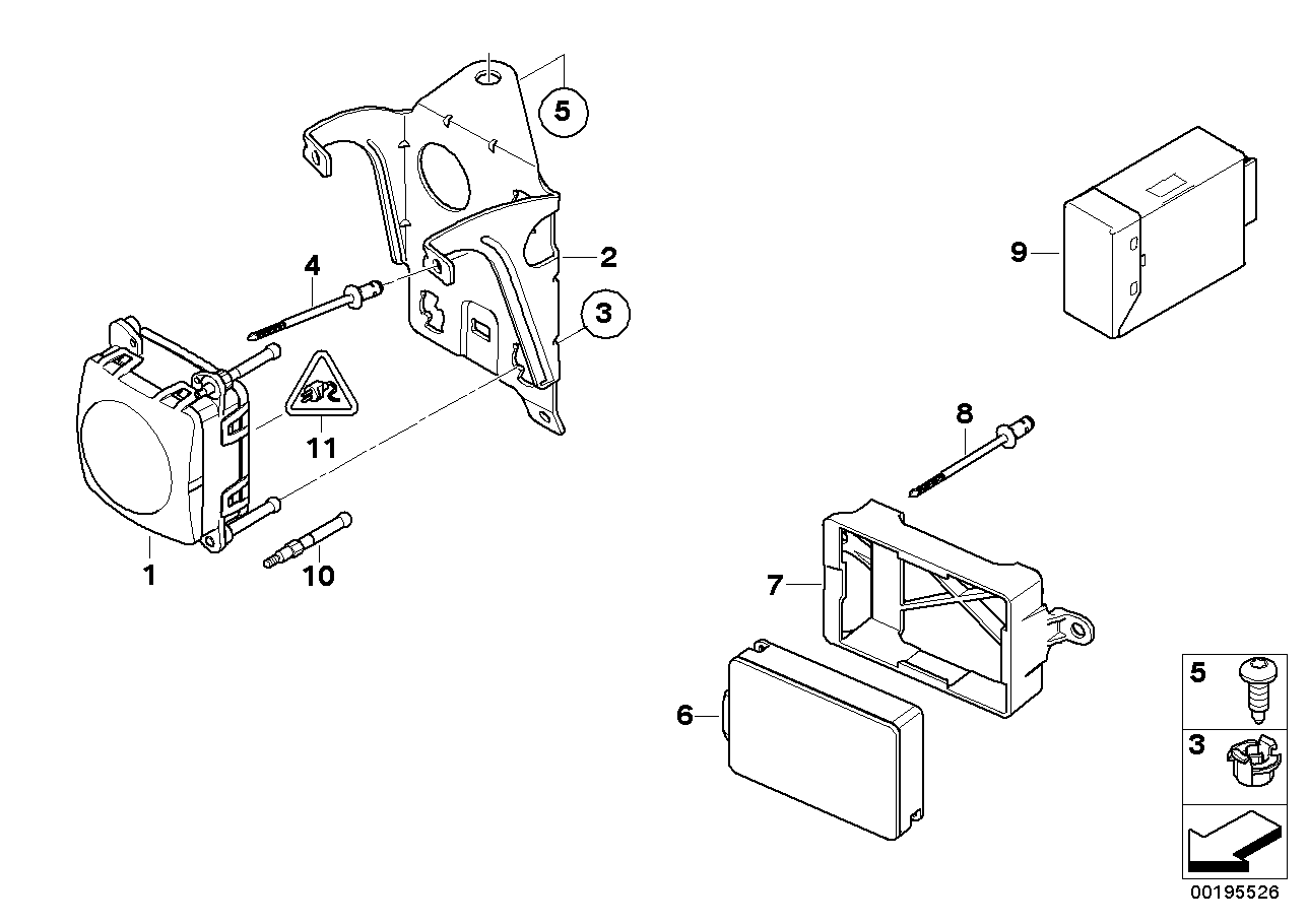 Genuine BMW 66316777307 E63 E64 Bracket For Sensor, Lrr (Inc. 650i, 635d & 630i)