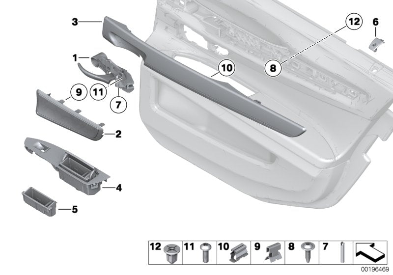 Genuine BMW 51429151205 Trim, Door, Wood, Ash, Rear Left ANTHRAZIT (Inc. 750i, 740dX & 760i)