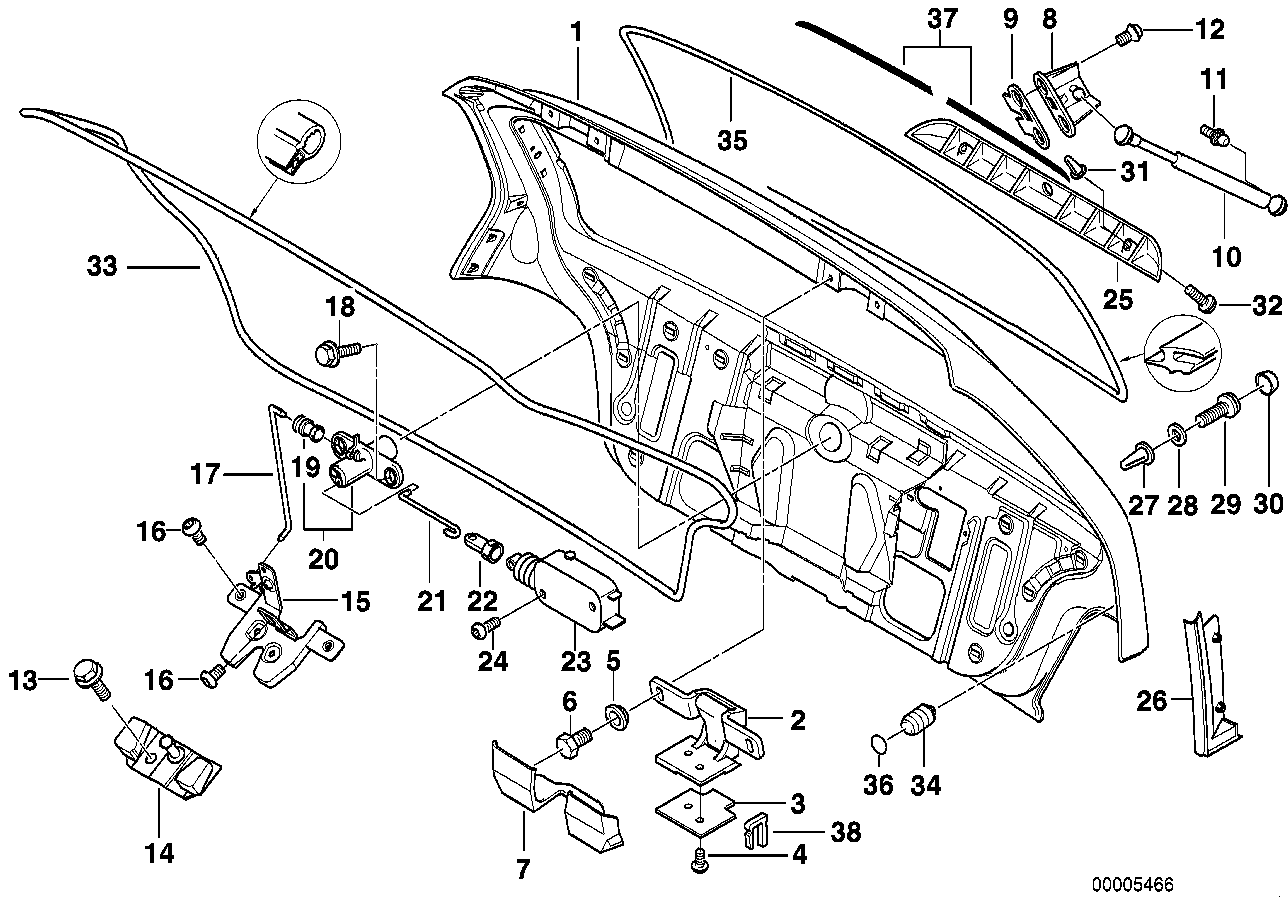Genuine BMW 51248171160 E36 Locking Bar (Inc. 318i, 320i & 316i)