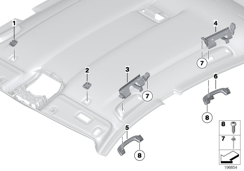 Genuine BMW 51169148989 Handle Rear Left EVERESTGRAU (Inc. 520d, 730Li & 740Li)