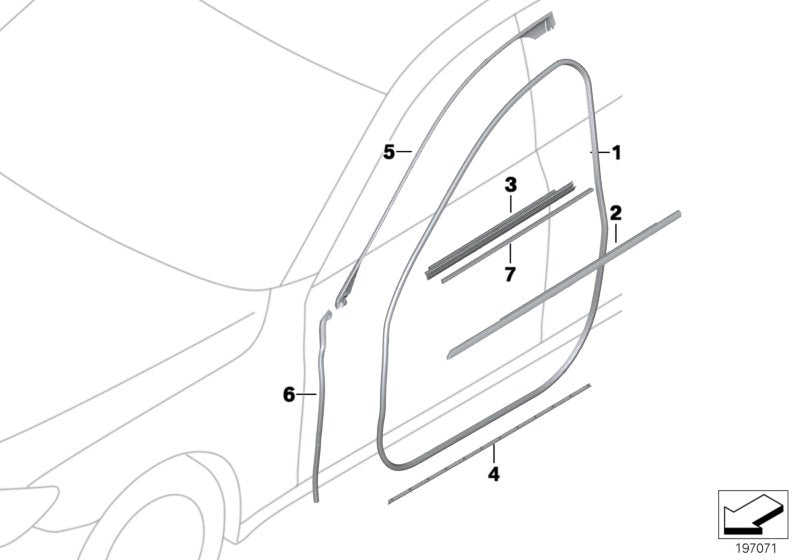 Genuine BMW 51337178003 Inner Left Window Channel Cover (Inc. 730Ld, 750iX & 730Li)