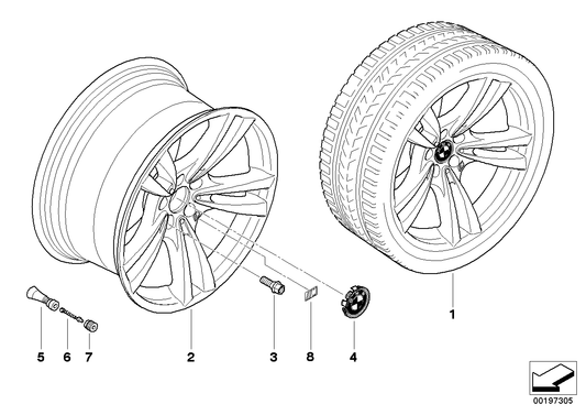 Genuine BMW 36116785500 E70 E71 Light Alloy Rim 11JX20 ET35 (Inc. X5 M & X6 M)