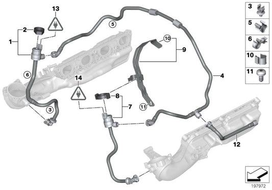 Genuine BMW 13907590056 E70 E71 Bracket, Fuel Tank Breather Line (Inc. X5 M & X6 M)