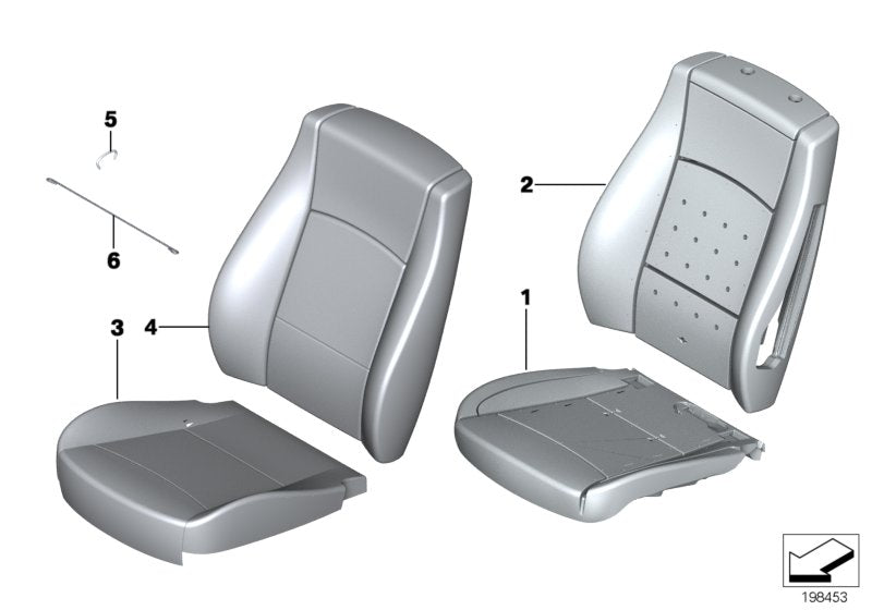 Genuine BMW 52102992606 E84 Cloth Cover, Basic Backrest Right ANTHRAZIT (Inc. X1)