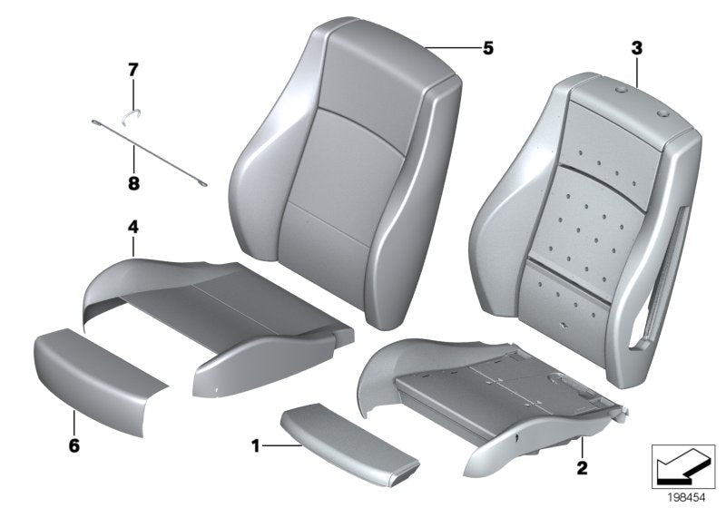 Genuine BMW 52107332364 E84 Leather Cover Sport Backrest Right SCHWARZ (Inc. X1)