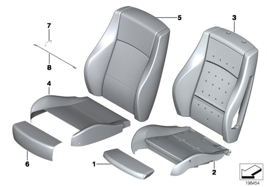 Genuine BMW 52107332364 E84 Leather Cover Sport Backrest Right SCHWARZ (Inc. X1)
