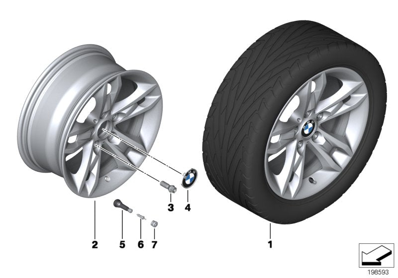 Genuine BMW 36116789142 E84 Light Alloy Rim 71/2JX17 ET:34 (Inc. X1)