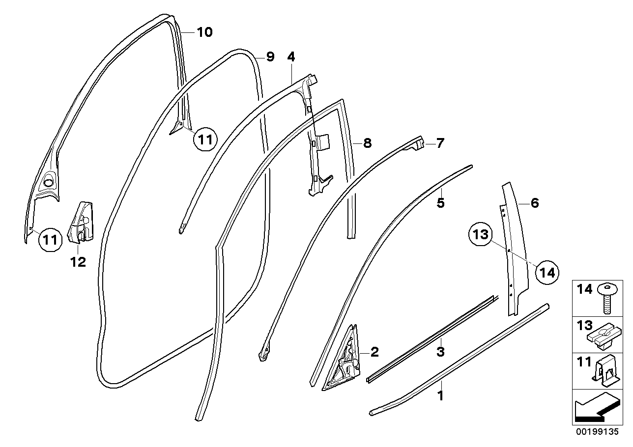 Genuine BMW 51337189093 E71 Channel Cover,Exterior,Door, Front Left SCHWARZ (Inc. X6)