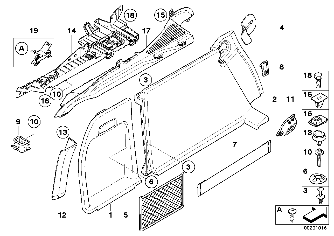 Genuine BMW 51477253912 E71 E72 Right Trunk Trim ANTHRAZIT (Inc. X6)