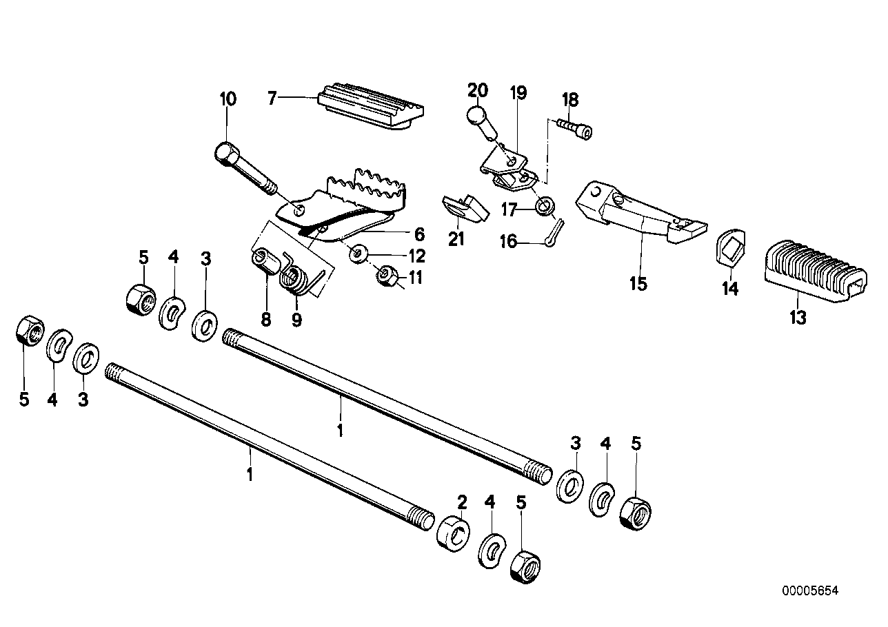 Genuine BMW 46711451573 Footrest, Left (Inc. R 100 R, R 80 G/S & R 100 GS)