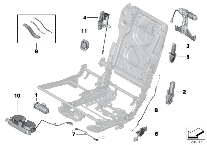 Genuine BMW 52207263351 Bowden Cable Horizontal Adjustment (Inc. 520d, 530d 155kW & 535iX)