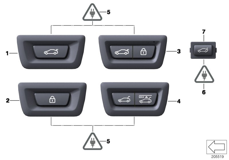 Genuine BMW 61319275120 Switch For Centerlock (Inc. X3 28i, 530e & 550i)