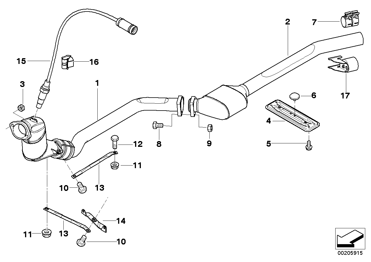 Genuine BMW 18317786347 E46 Exch Catalytic Converter Close To Engine (Inc. 318d & 320d)