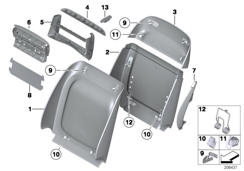 Genuine BMW 52107226813 F16 Led Light Insert, Comfort Seat ELFENBEINWEISS (Inc. 730Ld, 630dX & X5 28iX)