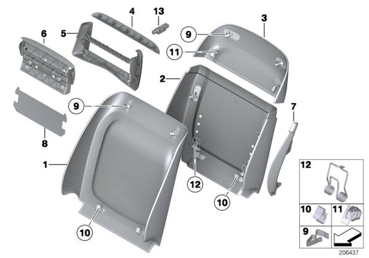 Genuine BMW 52107226813 F16 Led Light Insert, Comfort Seat ELFENBEINWEISS (Inc. 730Ld, 630dX & X5 28iX)