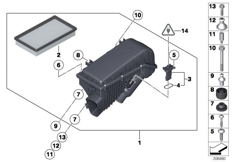 Genuine BMW 13627582338 Hot-Film Air Mass Meter ZYL. 7-12 (Inc. 760i, 760LiS & Cullinan)
