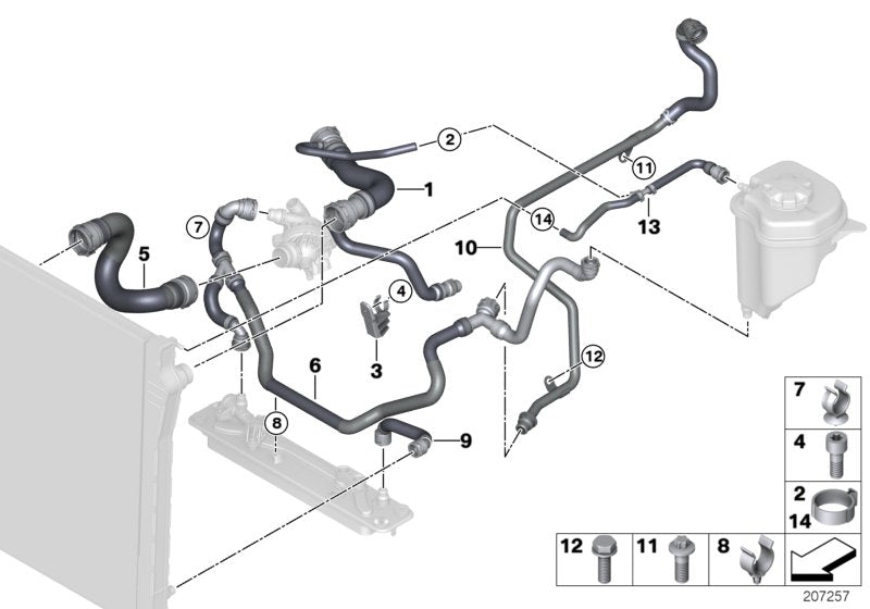 Genuine BMW 17127563935 E71 E70 F16 Bracket, Coolant Hose (Inc. X5)
