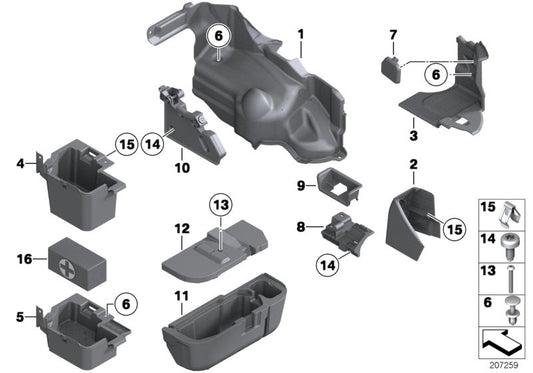 Genuine BMW 51479140792 E89 TriCover, Mount, Right (Inc. Z4 23i, Z4 35i & Z4 20i)