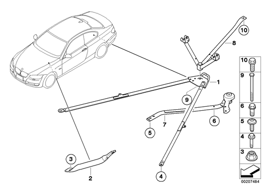 Genuine BMW 51618045987 E93 Pull Rod Left (Inc. M3)