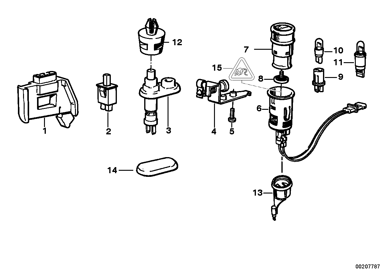 Genuine BMW 61348363623 E36 Cigarette Lighter Socket (Inc. 318ti, 323ti & 316i 1.6)