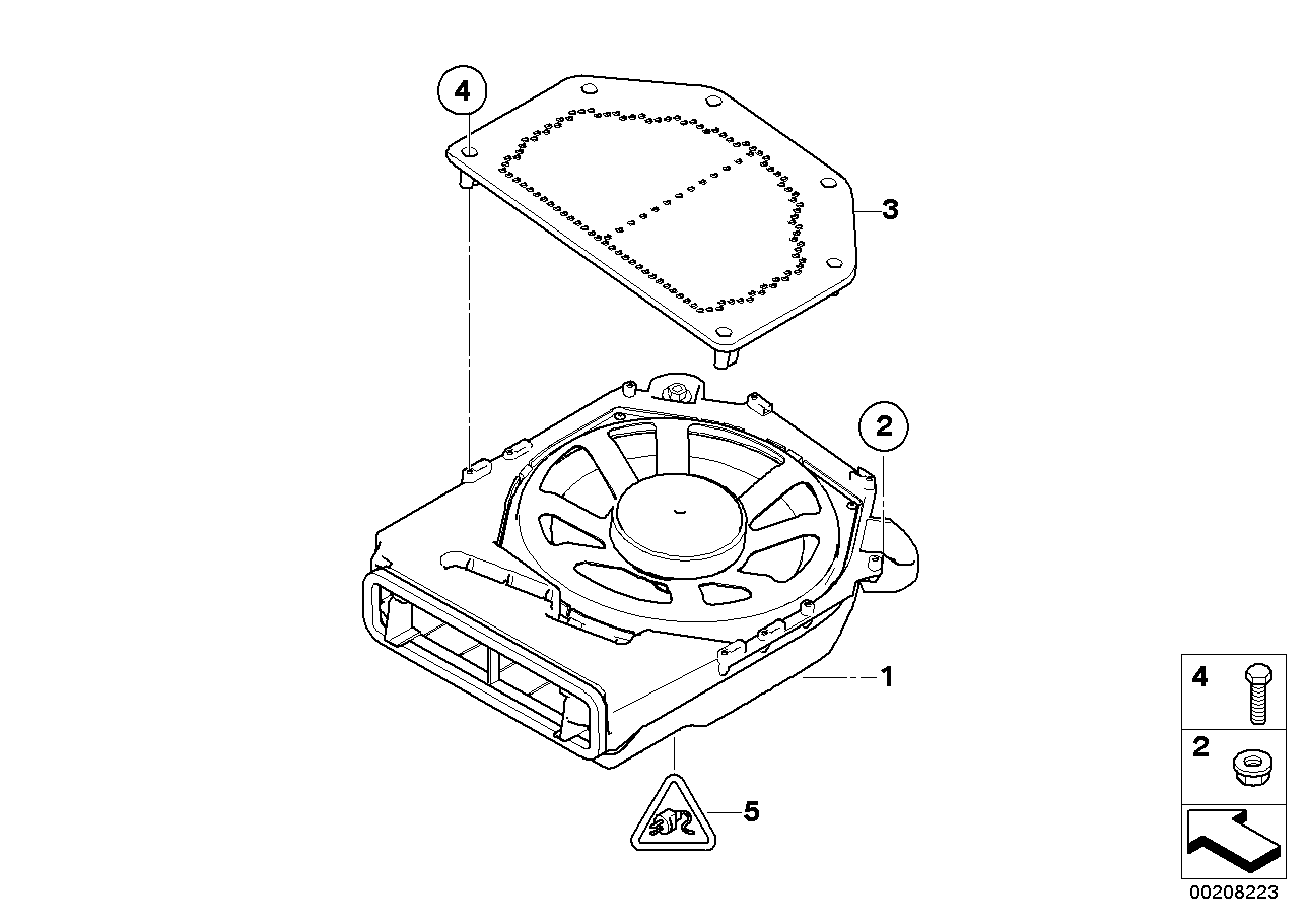 Genuine BMW 65137838908 E93 E90 E91 Central Bass, Right / Indi. Audio System (Inc. 318d, 320xd & 335xi)