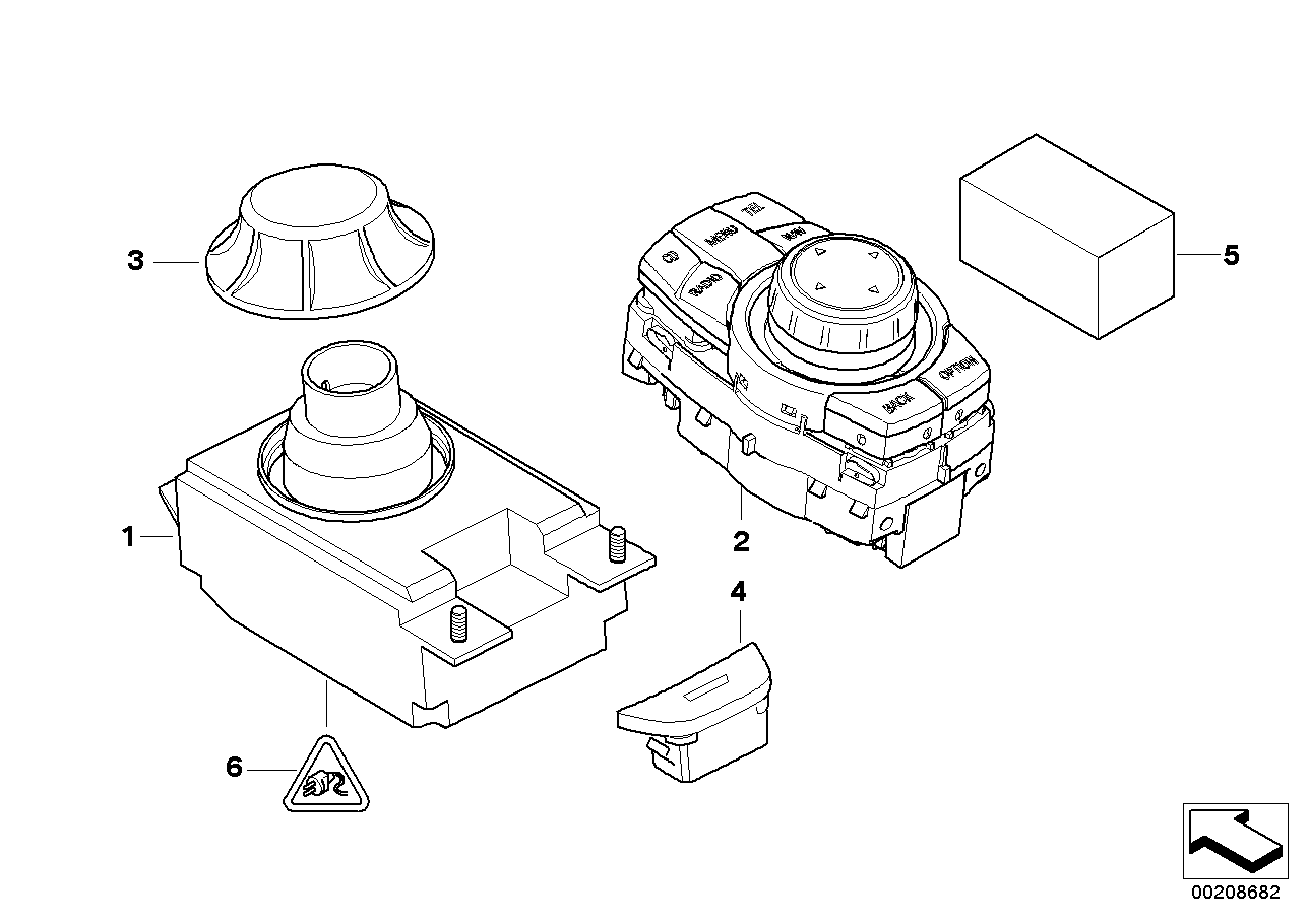 Genuine BMW 65826981148 E60 E63 E64 Cover With Switch (Inc. 530xd, M5 & 530i)