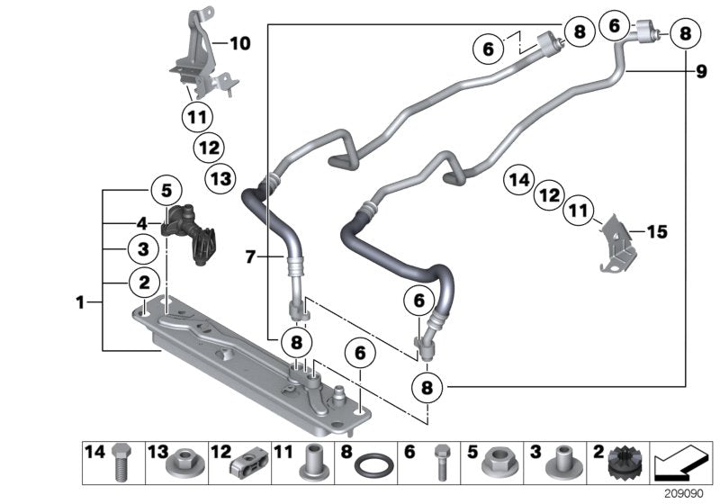Genuine BMW 17227591229 E72 Oil Cooling Pipe Outlet (Inc. Hybrid X6)
