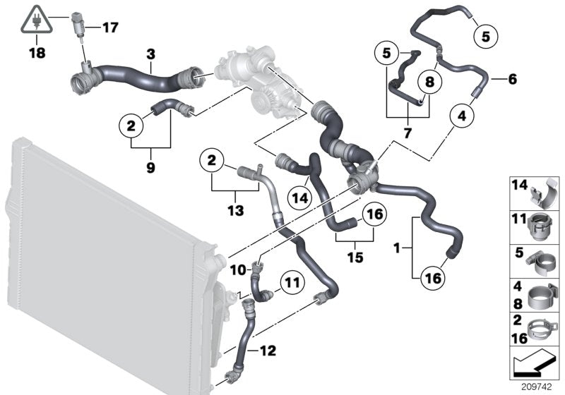 Genuine BMW 17127591090 Coolant Hose (Inc. 760i, 760LiS & 760Li)