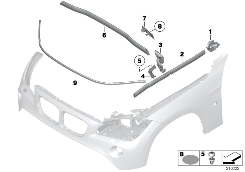 Genuine BMW 51762991416 E84 Seal, Assembly Module, Lateral (Inc. X1)