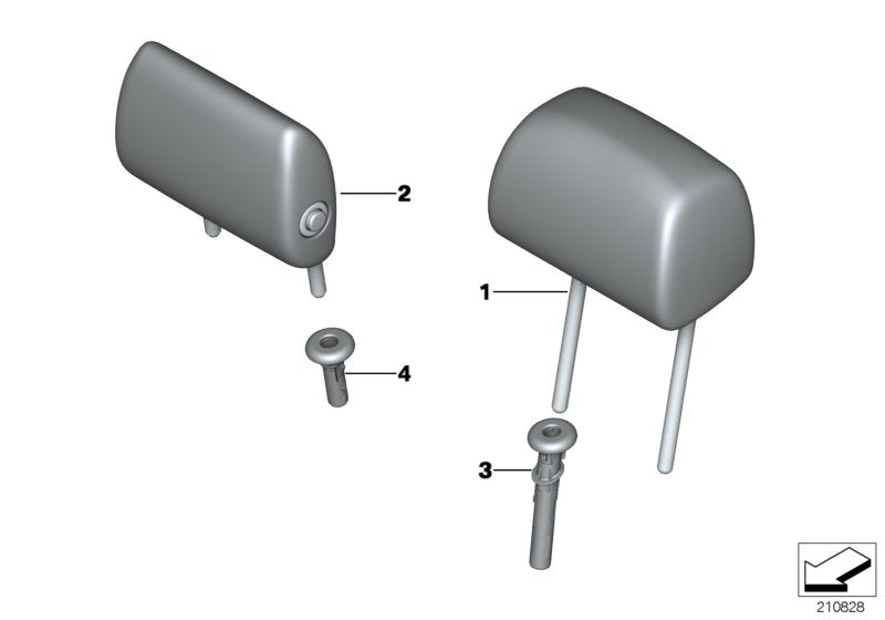 Genuine BMW 52207345288 Headrest, Center, Leather LZMW MOKKA (Inc. M550dX, 520i & 525dX)