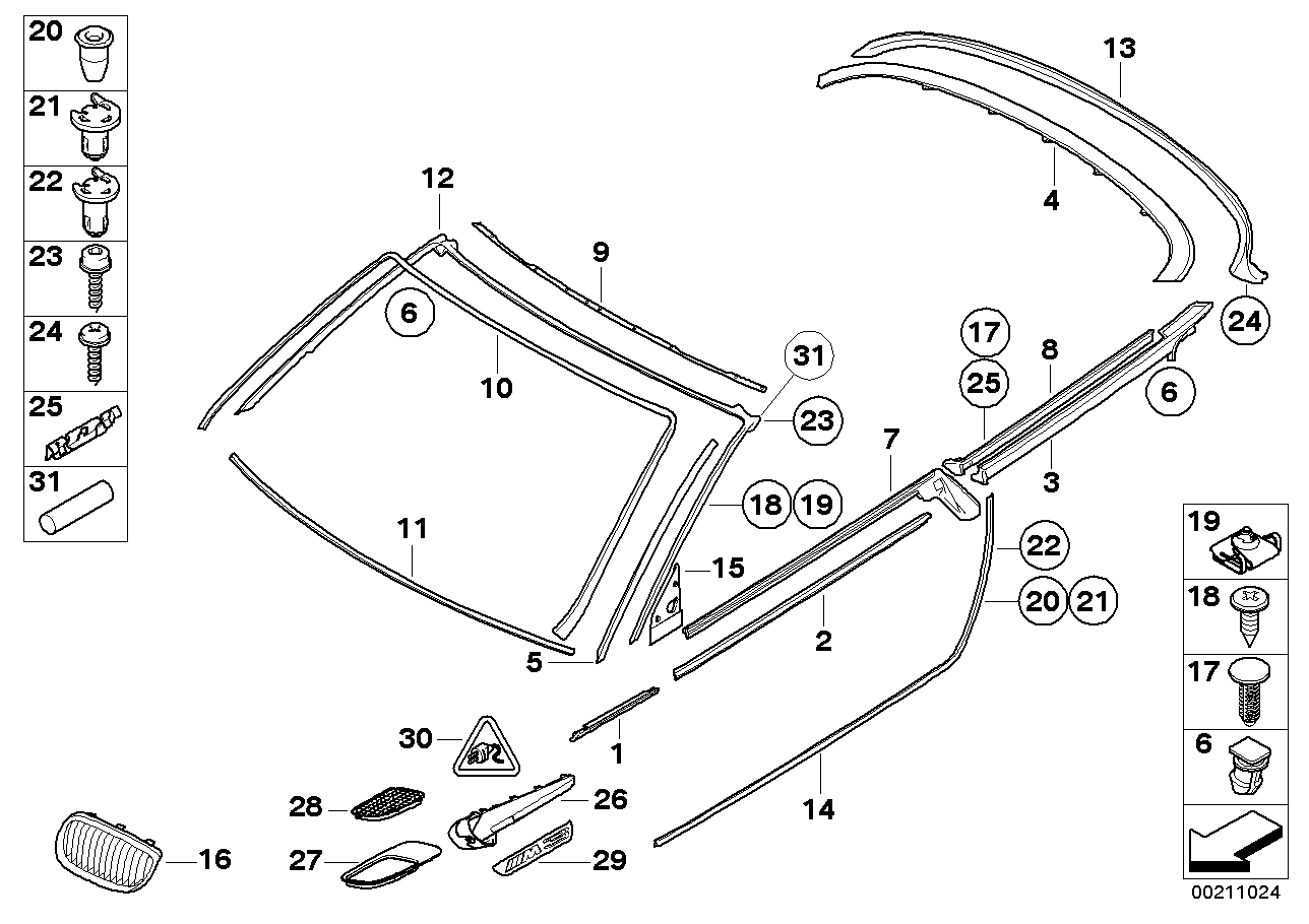 Genuine BMW 51377119096 E93 Inner Channel Sealing, Rear Right (Inc. 318i, 335i & 323i)