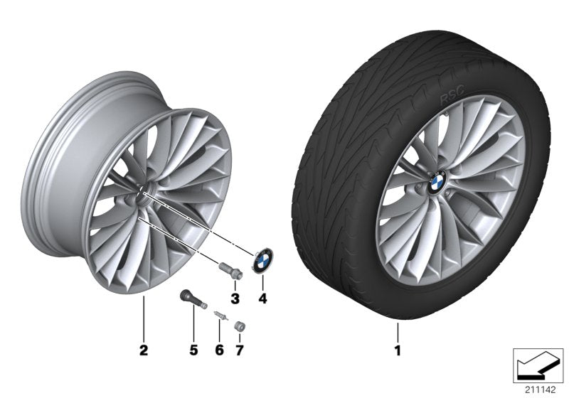 Genuine BMW 36116852285 E93 E90 Disk Wheel, Light-Alloy, Spacegrau 8JX18 ET:34 (Inc. 325d, 320d & 330xi)