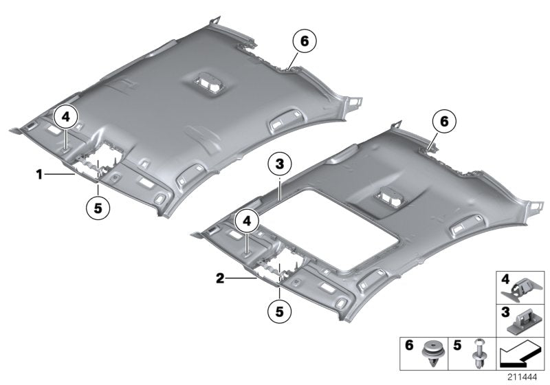 Genuine BMW 51449201271 Headlining, Lift-Up & Slide-Back Sunroof OYSTER (Inc. 535i, Hybrid 5 & 550iX)