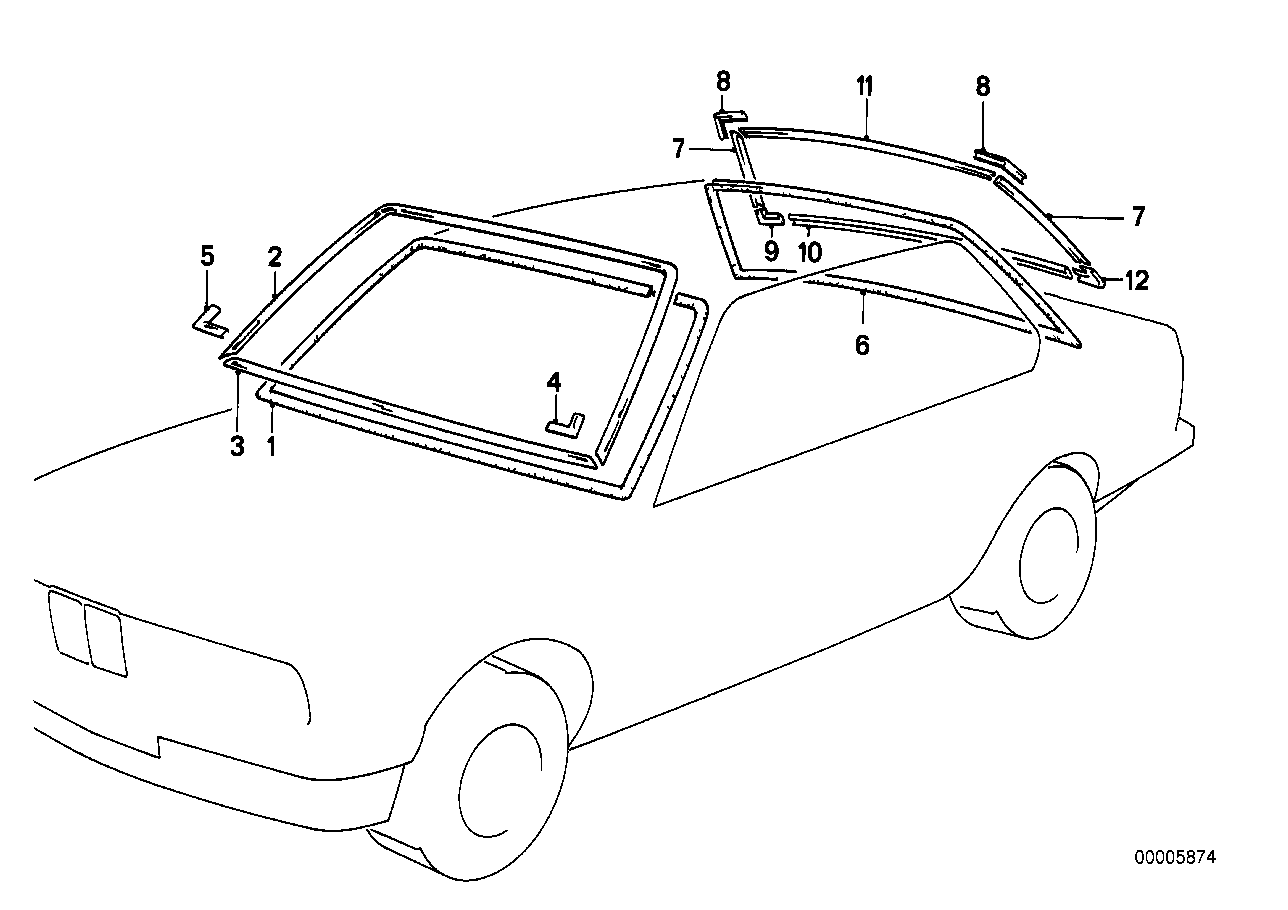 Genuine BMW 51311961251 E28 Corner Moulding, Left SCHWARZ (Inc. 525i, 528i & 518)
