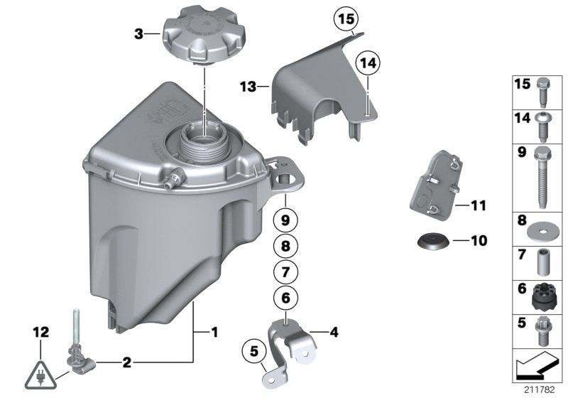 Genuine BMW 17137591903 Bracket Expansion Tank (Inc. 550i & 650i)